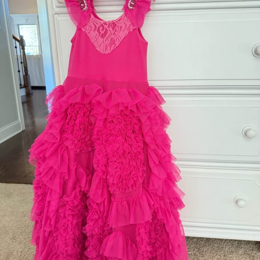 Vibrant Pink Ruffled Dress